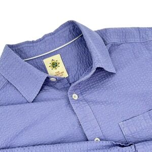 The Territory Ahead Mens Large Periwinkle Blue Seersucker LS Button Shirt